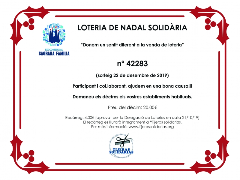 Loteria Sagrada Familia 2019